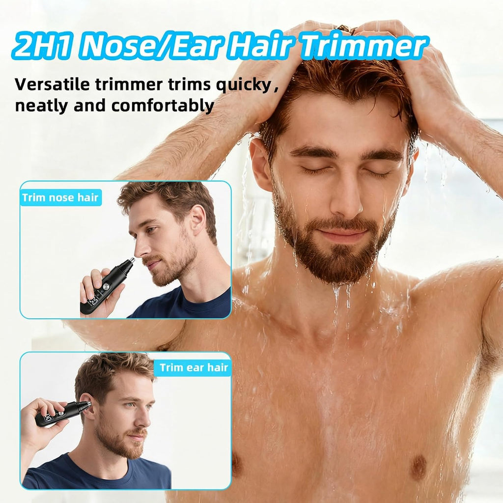 Ear & Nose Hair Trimmer, Professional Painless Eyebrow and Facial Hair Trimmer for Men and Women, C-Type