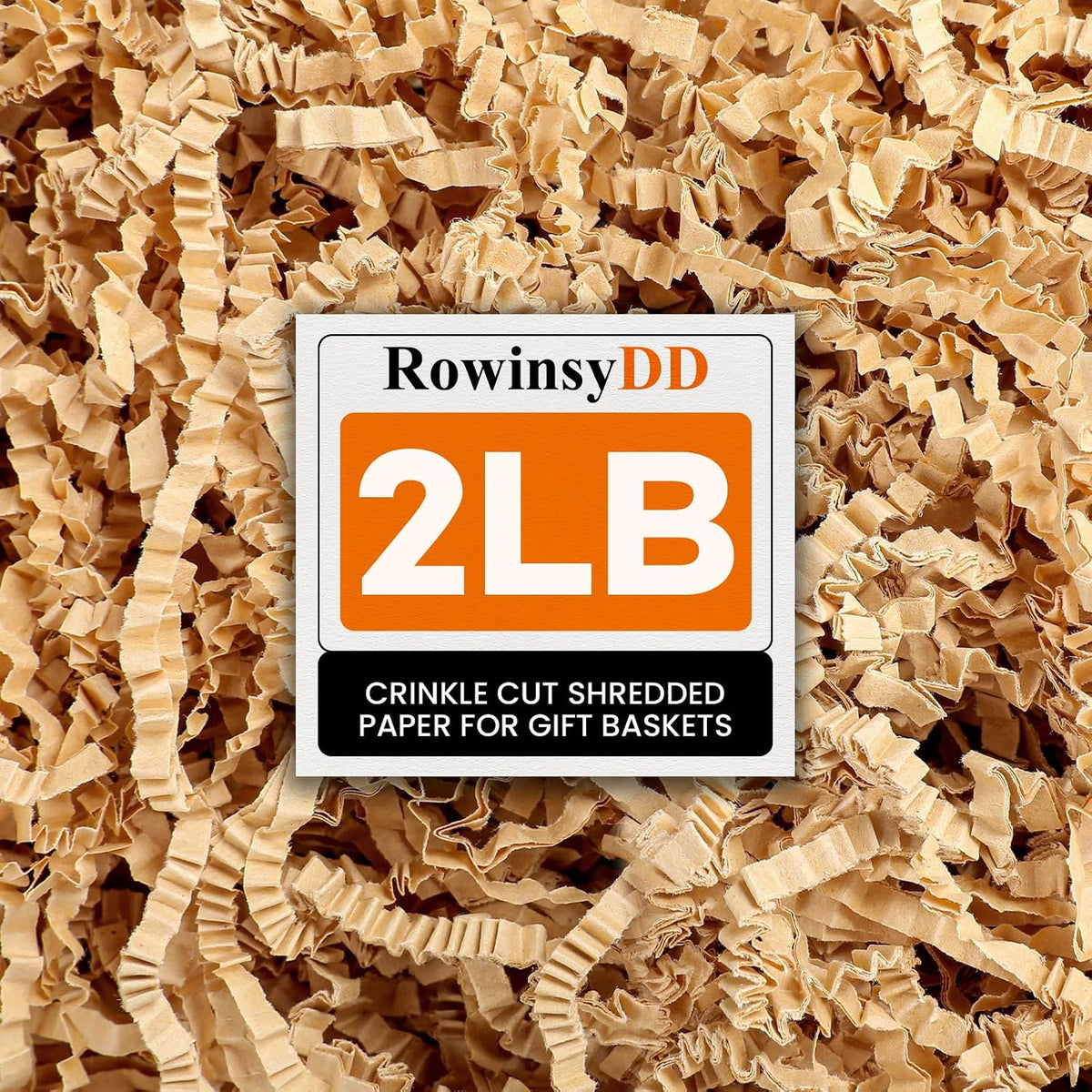 2LB Kraft Crinkle Paper Filler, Shredded Paper for Gift Baskets