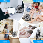 9 Inch Metal Floor Fan with Upgraded Airflow, Black
