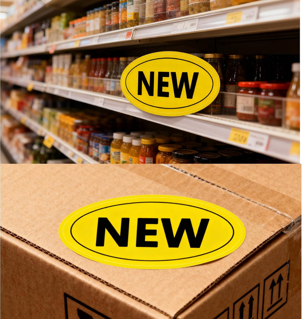 Yellow Oval Inventory Labels,1x2 Inches, 500 Pcs(New)