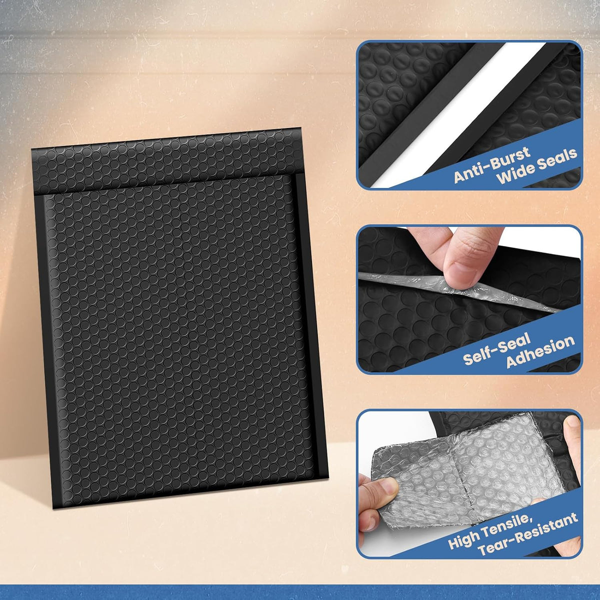 Bubble Mailers 10x13 Inch Black 25 Pack Padded Envelopes