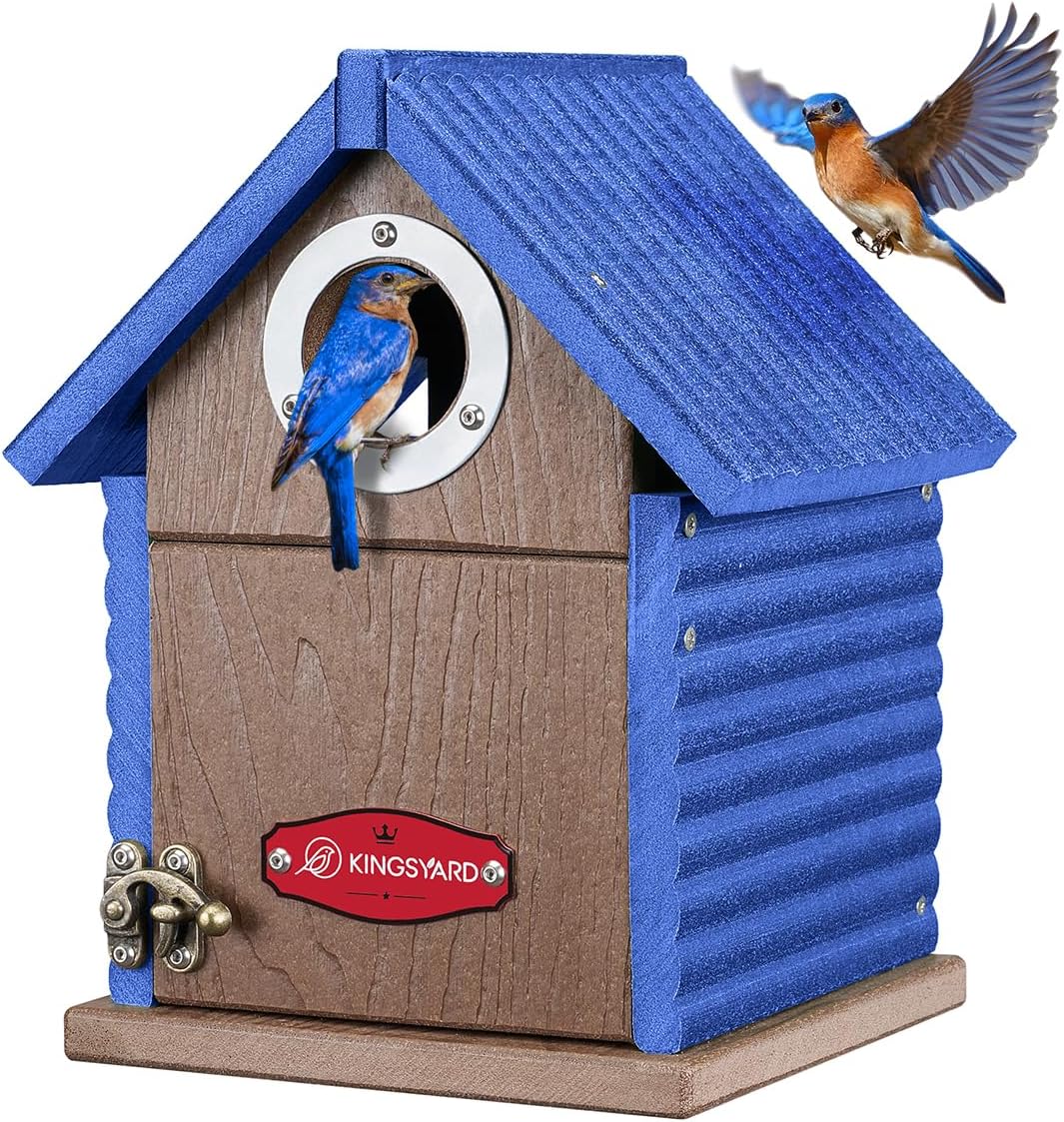 Bluebird House with Predator Guard, Recycled Poly Lumber