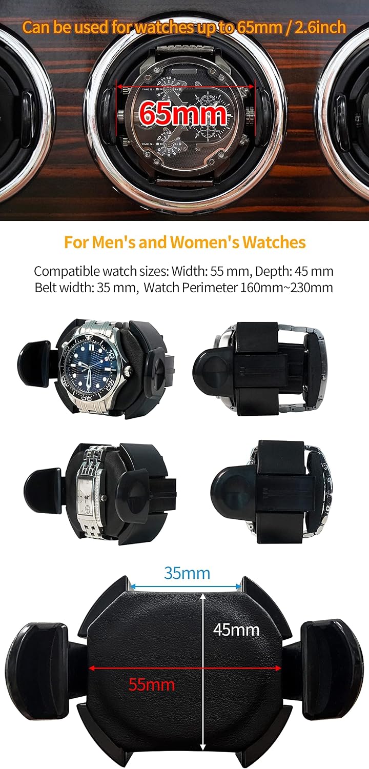 Oryx Watch Winders for 3/6 Automatic Watches Wooden Rotating Watch Case | Watch Shaker for Rolex 15 Rotation Modes