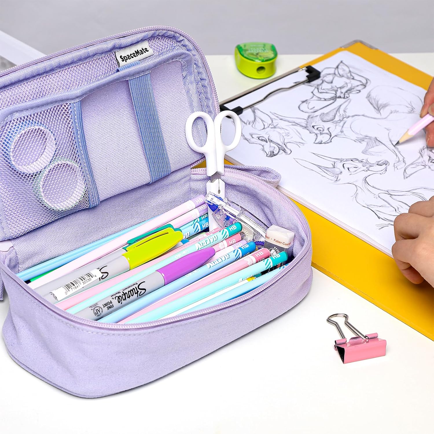 Large Pencil Case Pouch, Zipper Pencil Box for Kids, Girls & Boys | 1800mL Big Capacity, Heavy-Duty Canvas, School