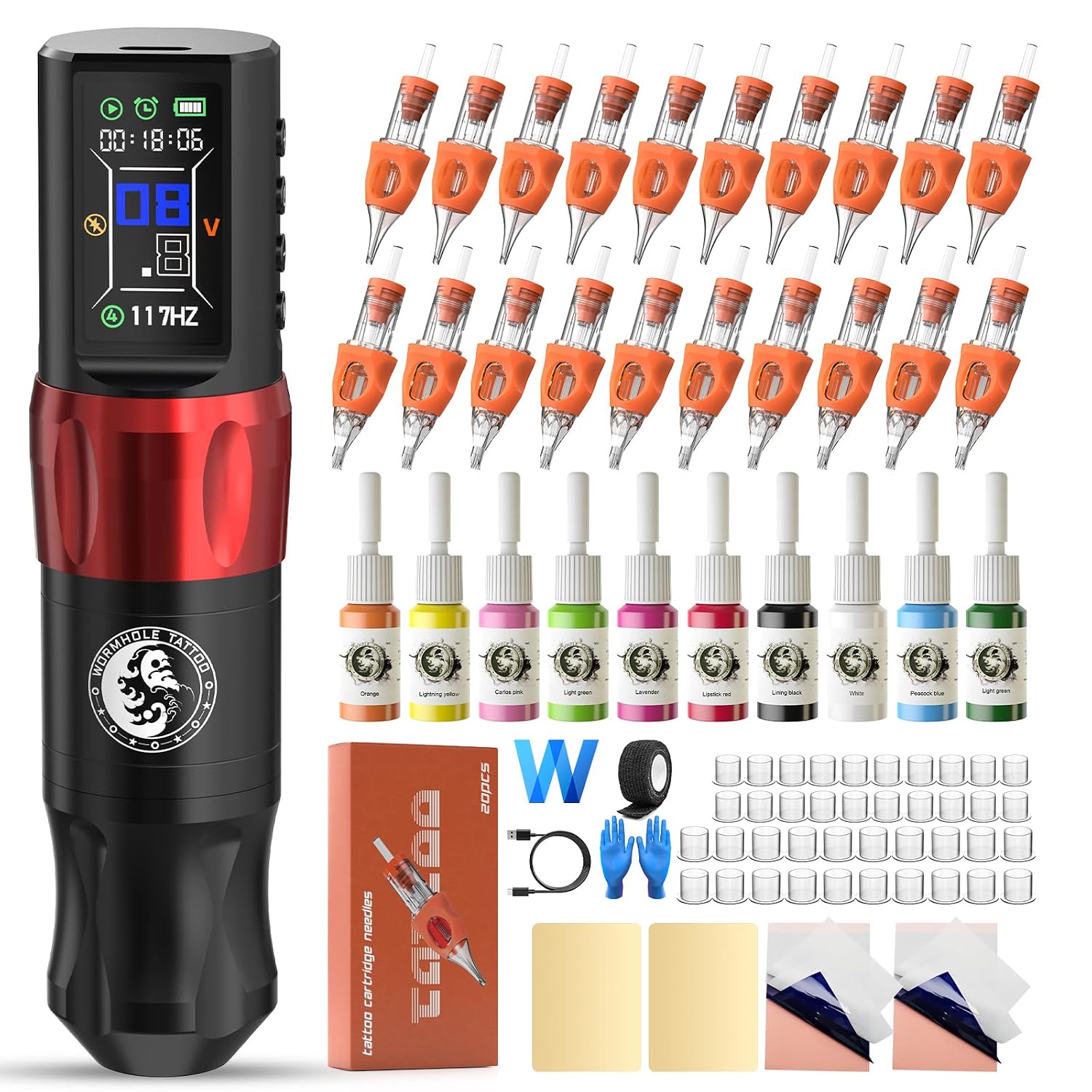 Wormhole Saros Wireless Tattoo Pen Kit for Beginners Artists Multi-function