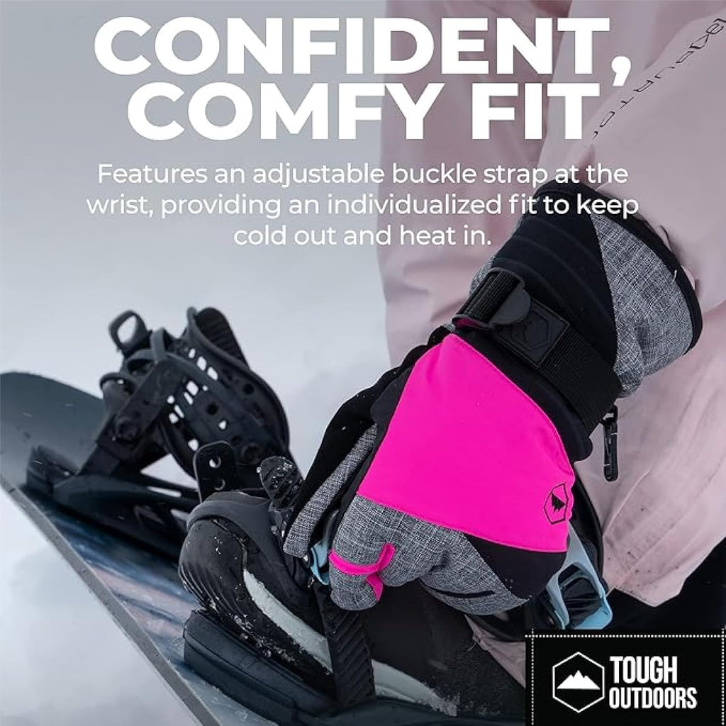 Women's Waterproof Ski Gloves - Adult Snowboarding Gloves