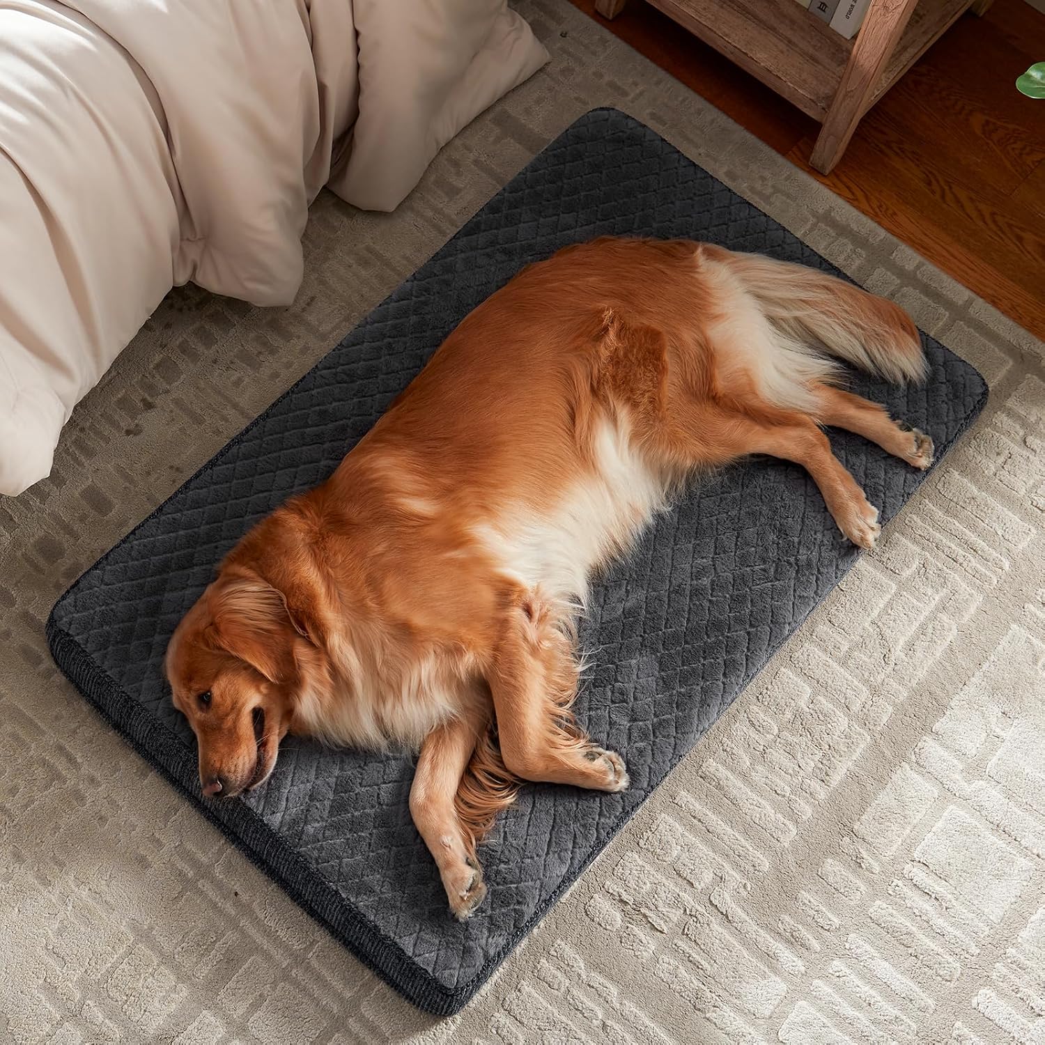 Orthopedic XL Dog Bed for Large Dogs, Waterproof Dog Bed for Crate with Washable Removable Cover, Extra Thick