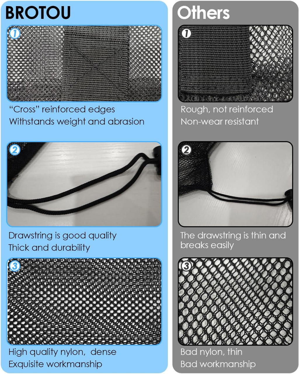 Thickened Extra Large Sports Ball Bag Mesh Socce Ball Bag | Heavy Duty Drawstring Bags Team Work for Holding