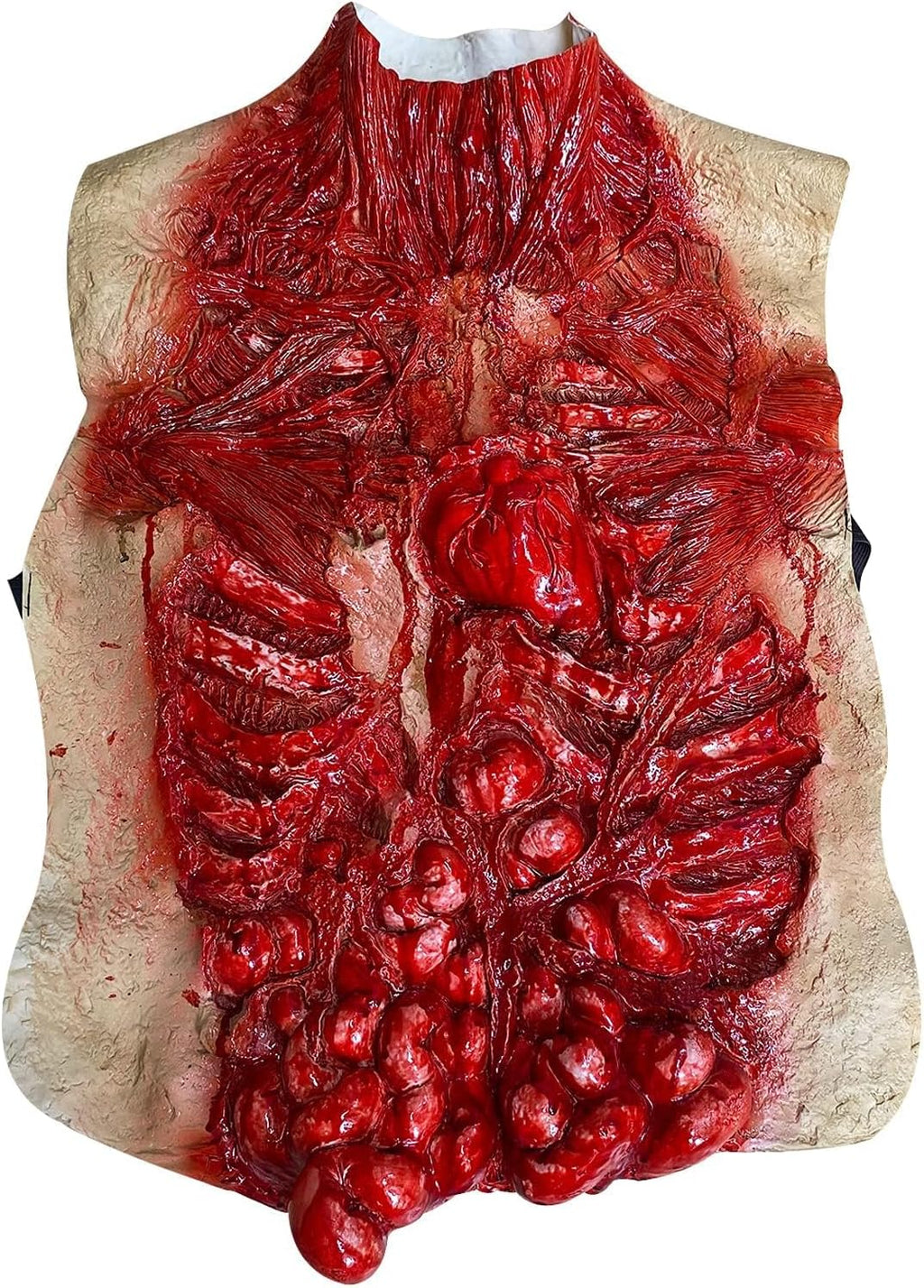 Halloween Body Parts Costume Bloody Intestine Torso Chest Cosplay Props | Latex, worn on the outside, adult, with