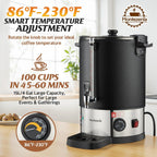 100 Cups Commercial Coffee Urn with Temp Control，Extra Large Coffee Maker