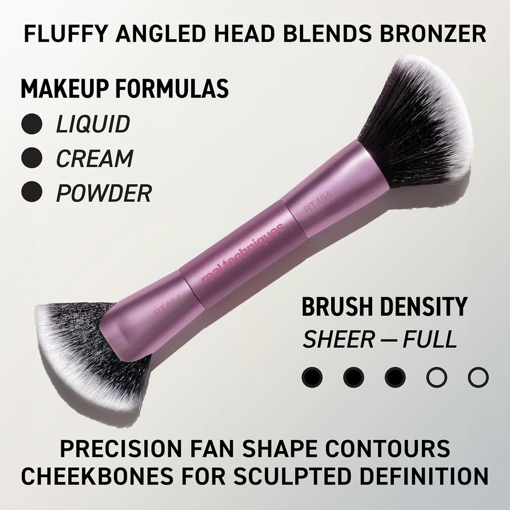 Big Blends Energy Brush + Dual-Sided Puff Kit, 6 Piece Face Makeup Brush & Puff Set for Foundation, Concealer, Powder