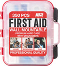 350 Piece Professional Wall-Mount First Aid Kit, Home, Business | Dual-Layer Hard Case, Office, Warehouse, Jobsite