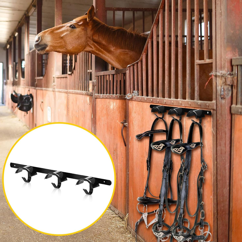2 Pcs Bridle Rack for Horse Wall Mount, Horse Tack Bulk, Three Hooks