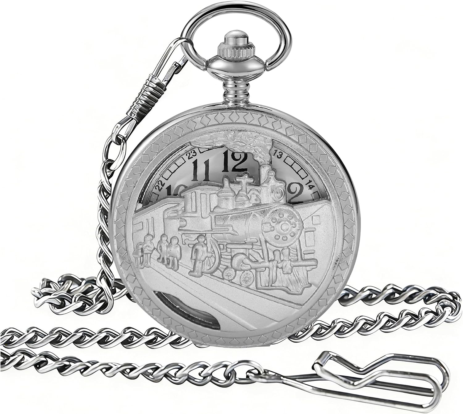 Vintage Pocket Watch Train Pocket Watch Men Women Gift | Vintage Pocket Watch Train Pocket Watch with Chain Best