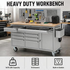 Rolling Tool Chest Cabinet, Heavy Duty Workbench with Drawers