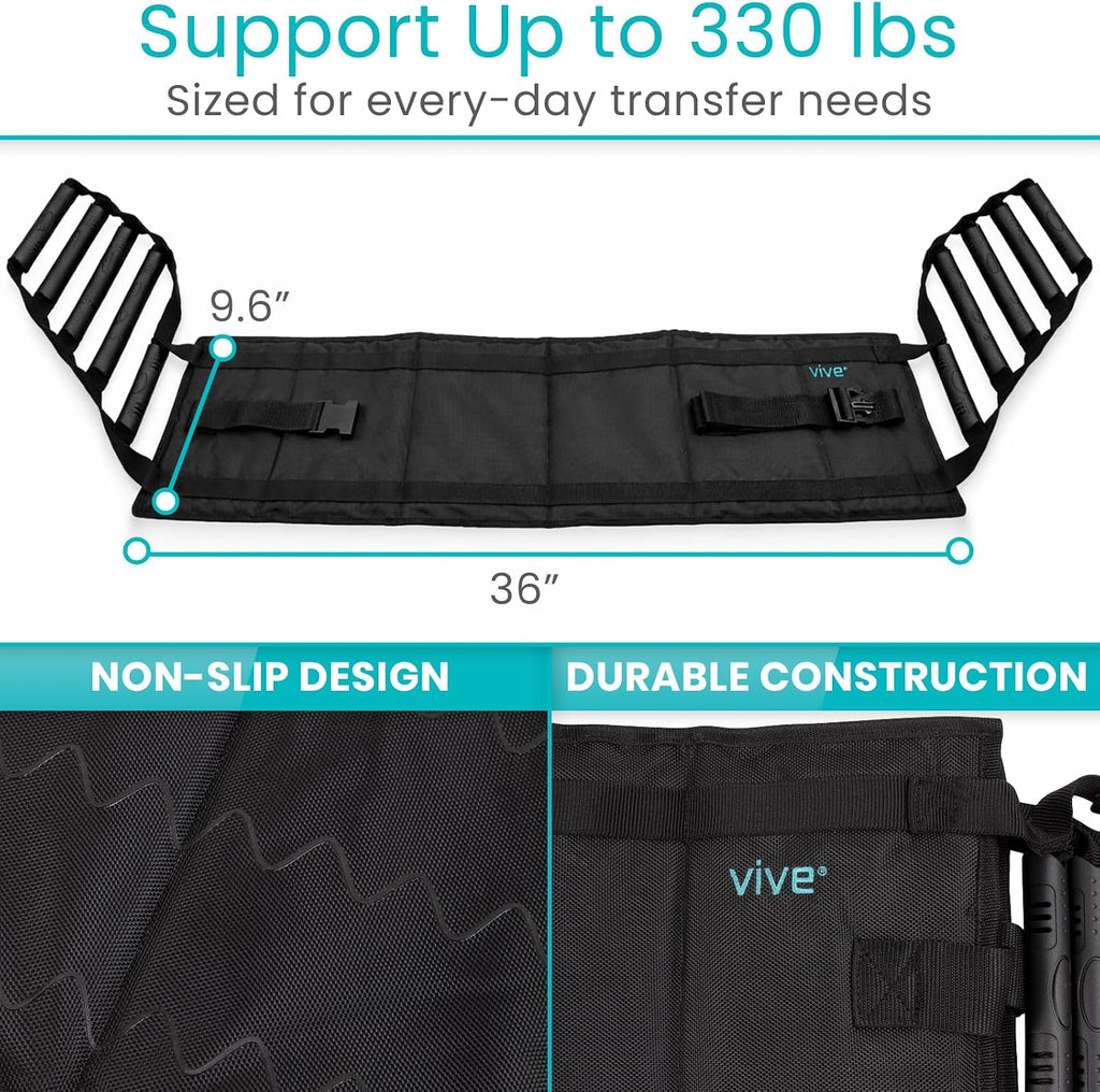 Transfer Sling - Padded Assist Gait Belt - Heavy Duty Patient Lift