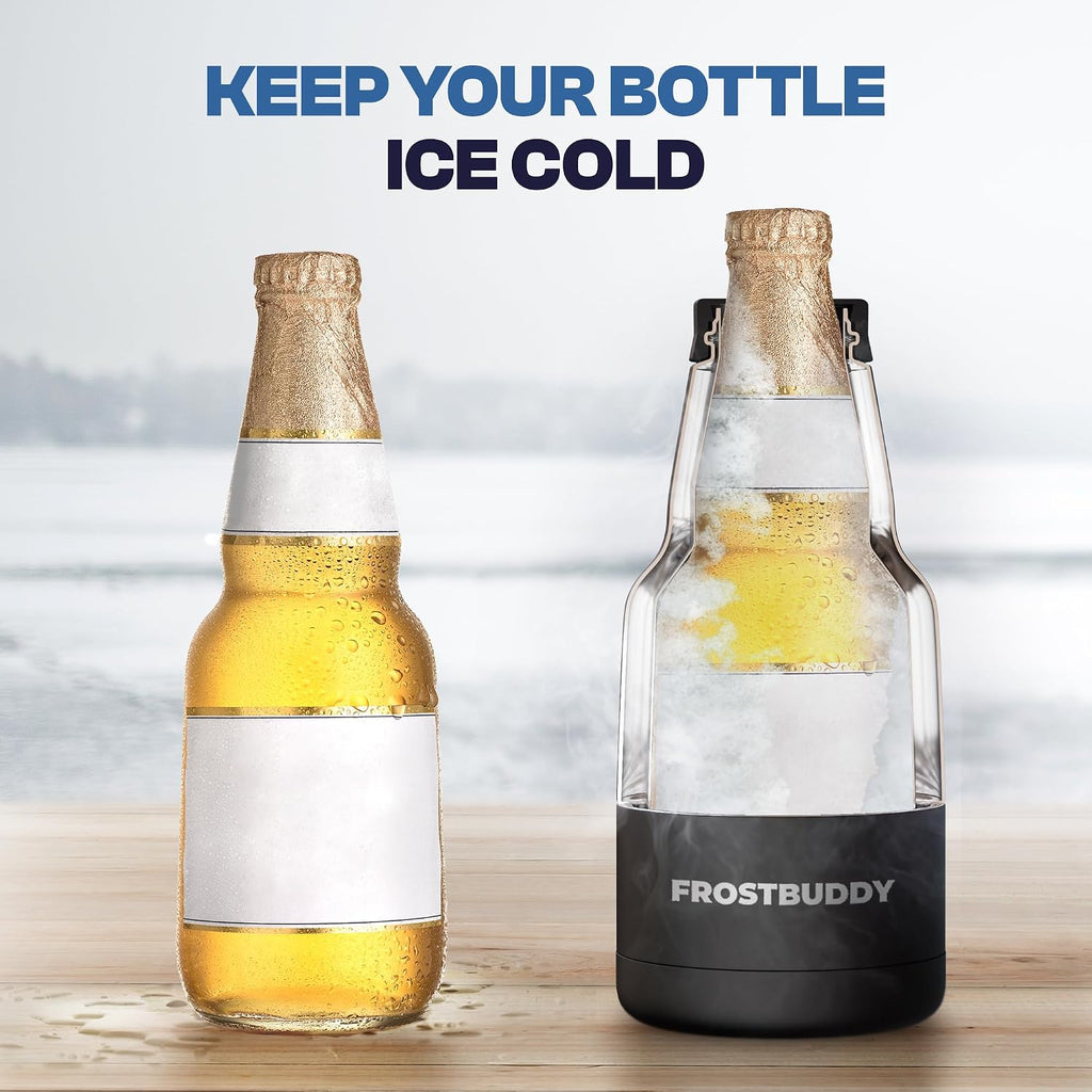 Chubby Buddy Beer Bottle Cooler - Fits 12 oz Bottles (Black)