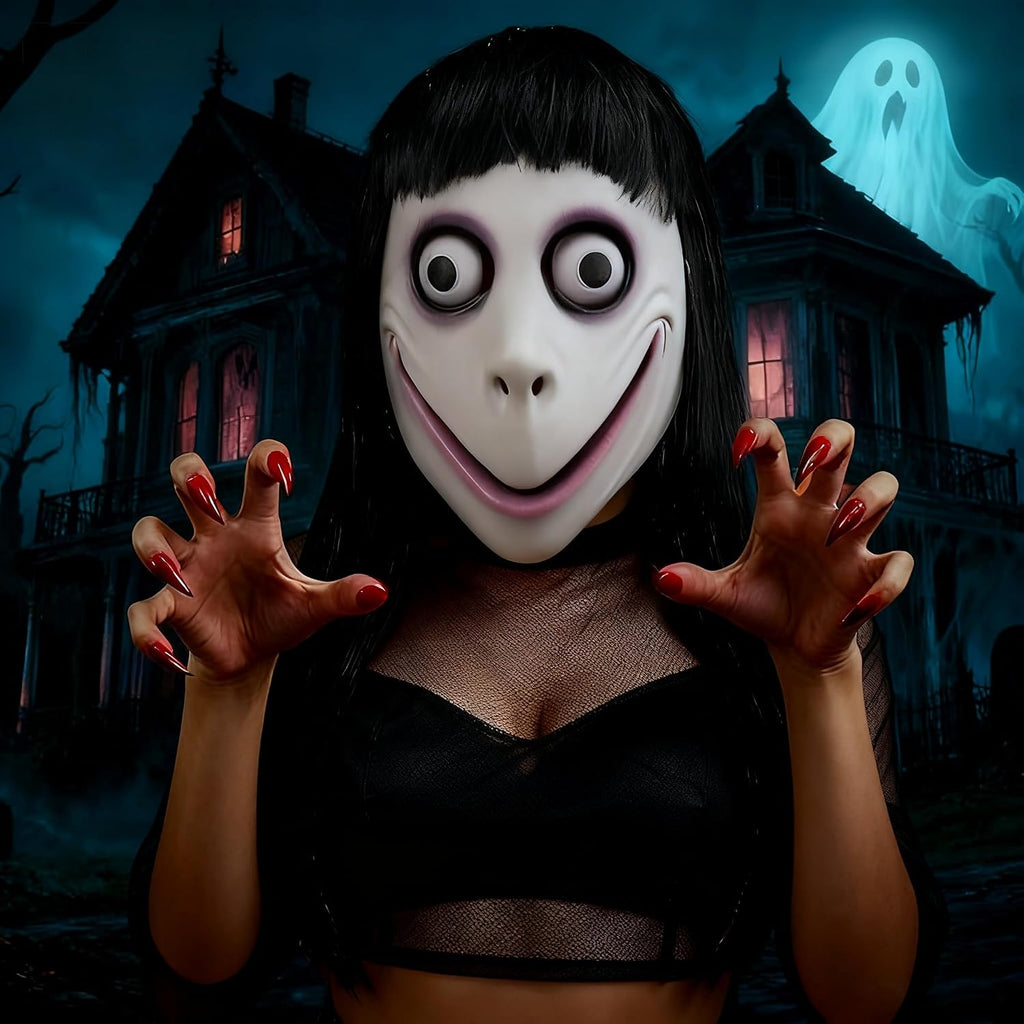 MOMO Challenge Latex Mask - Ultra Realistic Horror Mask Based on Internet Legend - Creepy Halloween Mask for Adults