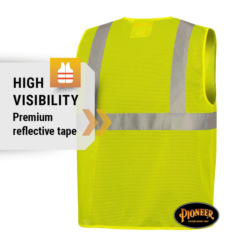 Hi Vis Self-Extinguishing FR Safety Vest for Men & Women - Flame Resistant Mesh with Reflective Tape - Class 2