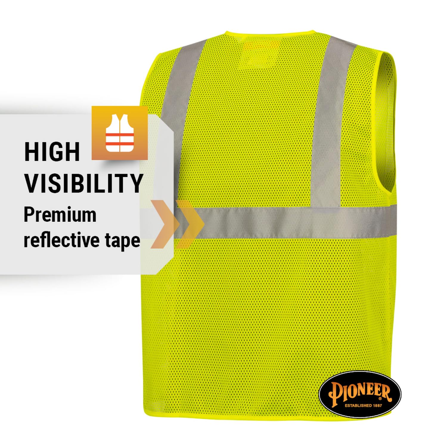 Hi Vis Self-Extinguishing FR Safety Vest for Men & Women - Flame Resistant Mesh with Reflective Tape - Class 2