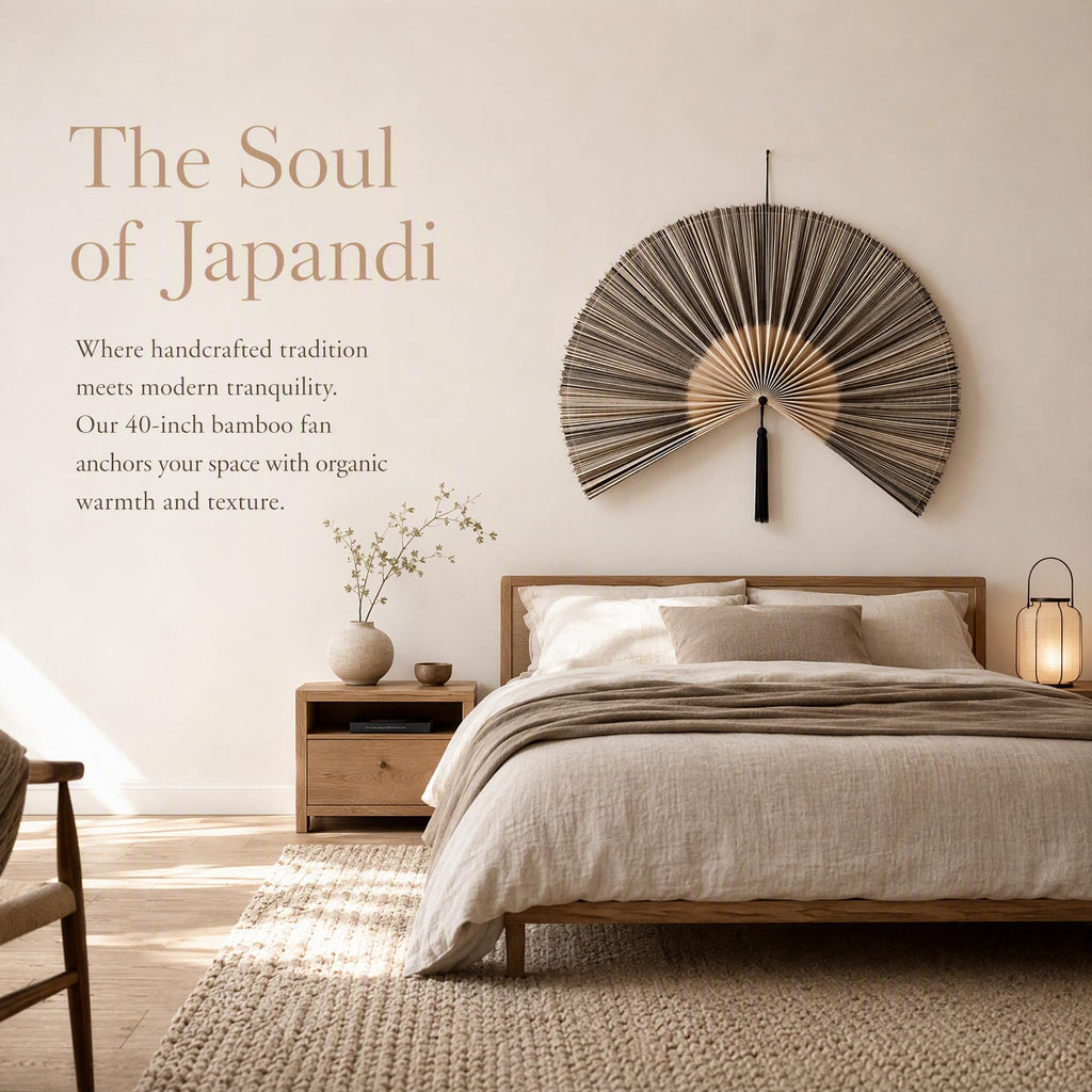 Fan Wall Decor，Large Bamboo Wall Fan For Over Bed Hanging Headboard (A)