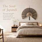 Fan Wall Decor，Large Bamboo Wall Fan For Over Bed Hanging Headboard (A)