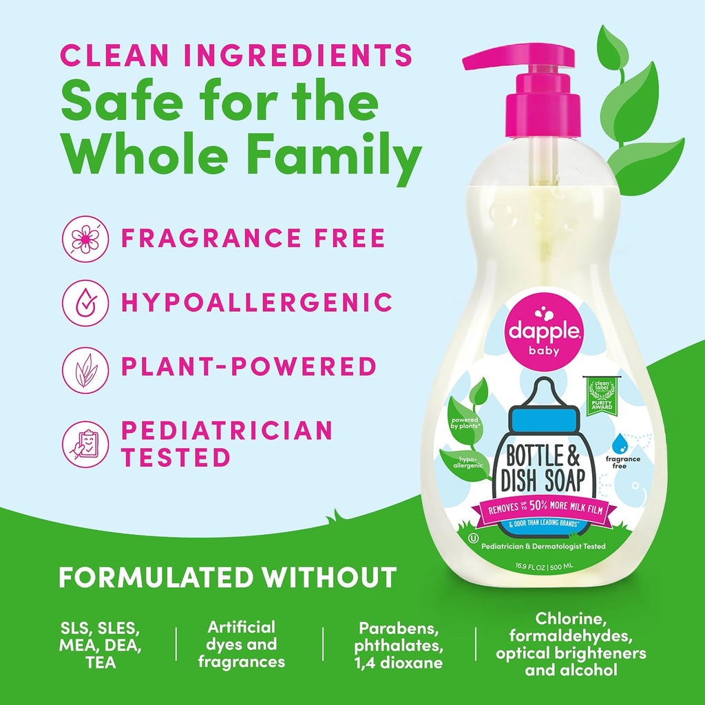 Baby - Fragrance Free Bottle & Dish Soap - 16.9 fl oz (3 Pack)