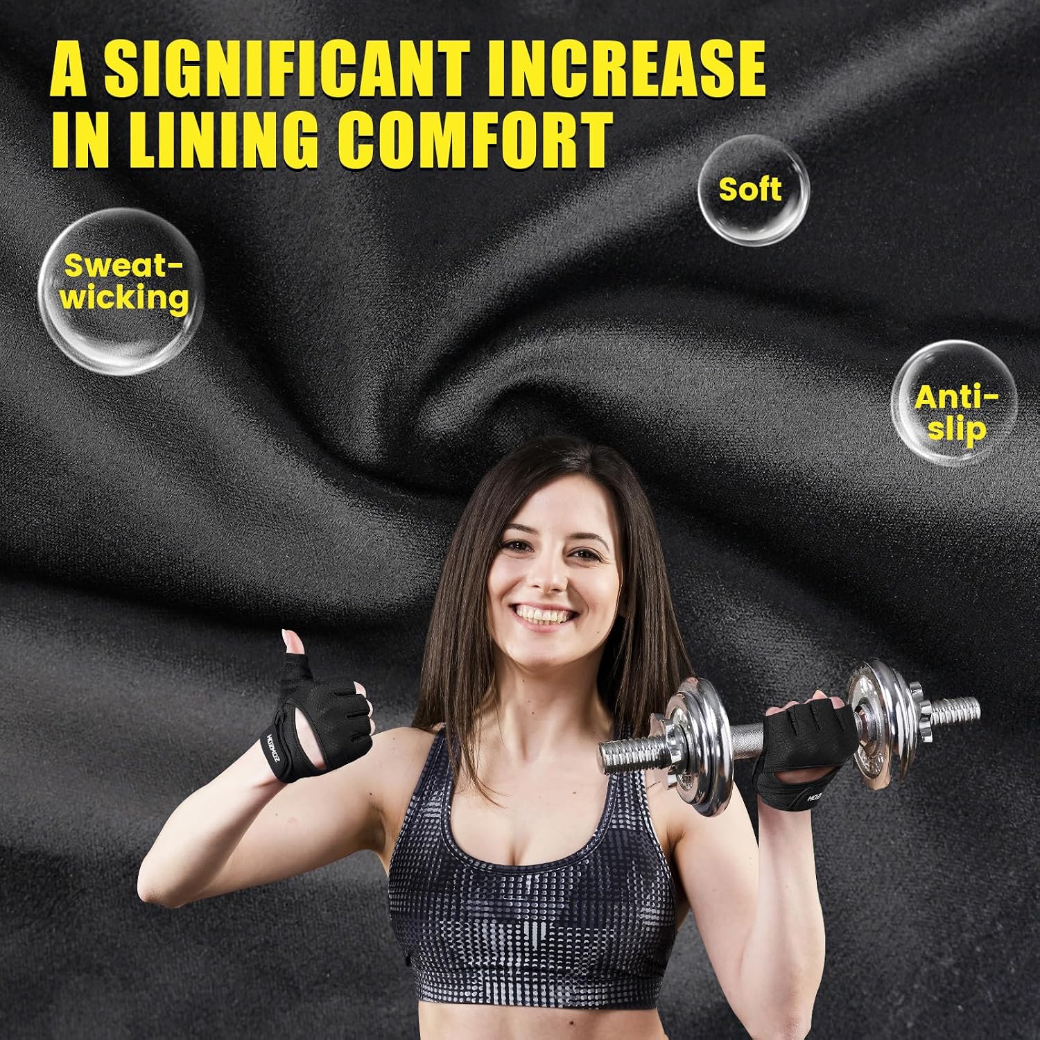 Ventilated Weight Lifting Gloves, Thick Padded Workout Gym Gloves with Full Palm Protection & Grip & Shock Absorption