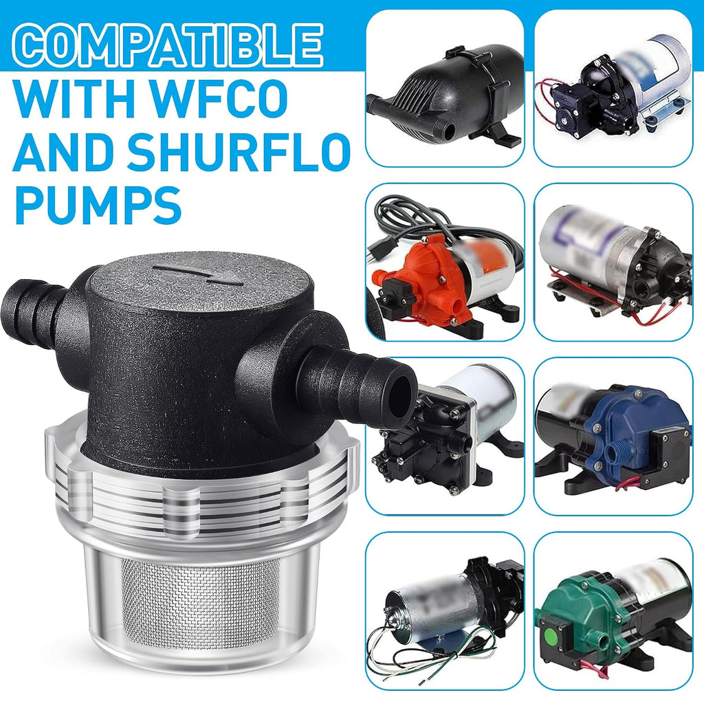 1 Piece Water Pump Strainer 3/8 ID Hose Barb with Mesh Filter Screen