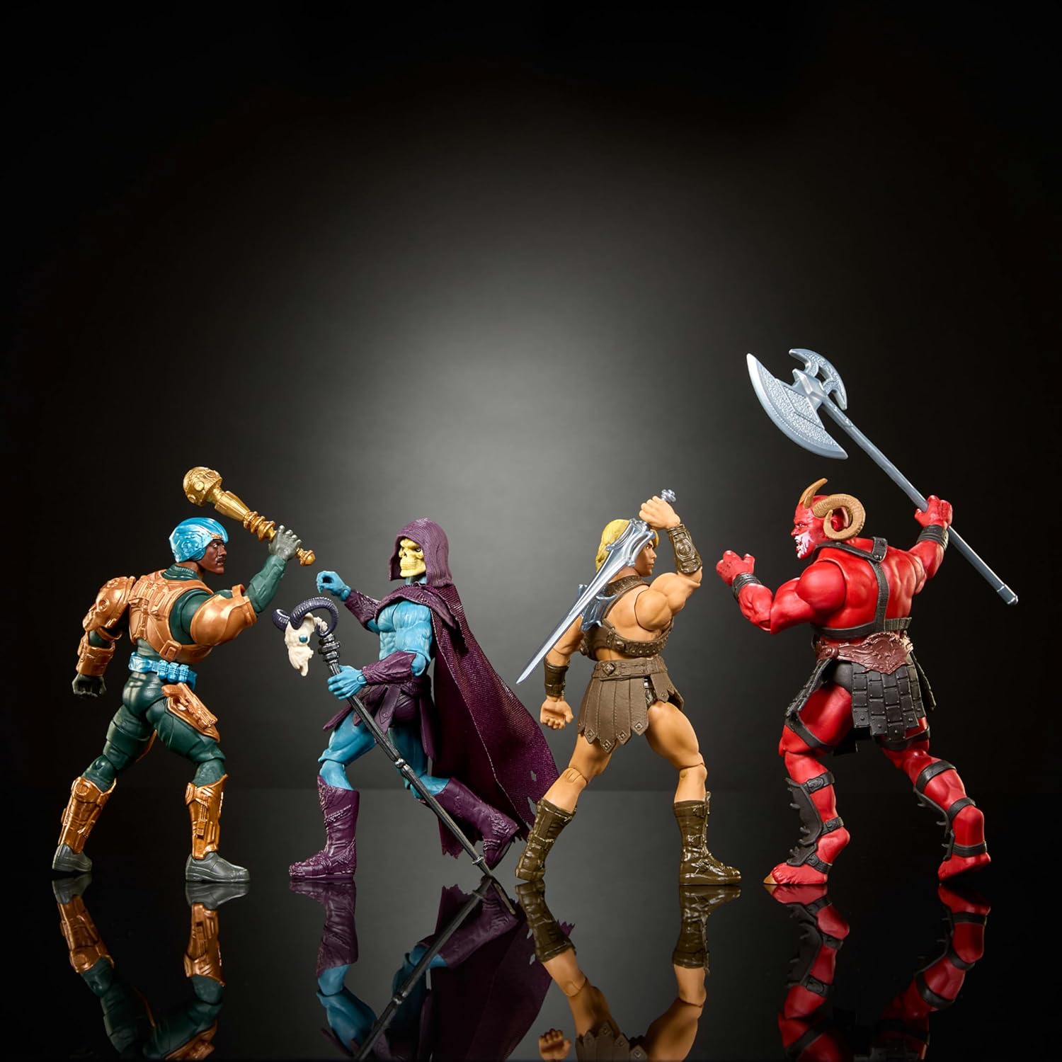 Action Figure Toy 4 Pack, He-Man, Skeletor, Man-at-Arms, and Exclusive Goat Man, 5.5 Inch 2026 Movie Accurate, 14