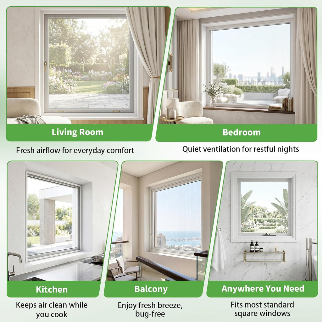 36" x 36" Window Screen Kit, 1-Pack Metal Frame Set, White