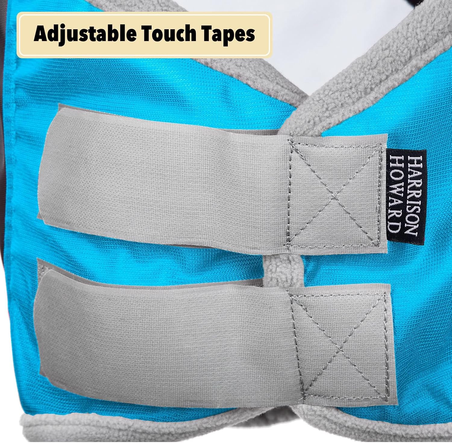 Pro Luminous Horse Fly Mask Standard with Ears UV Protection for Horse Azure Blue/Silver Large Full Size