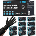 Nitrile Gloves 5 Mil Disposable Latex Black Nitrile Gloves Large