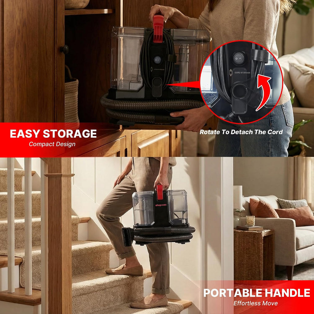 Portable Carpet Cleaner Machine with Steam & Heating, 5430270 | 4 Cleaning Modes, Versatile Attachments