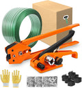 Heavy Duty Packaging Strapping Banding- Green Polyester PET Industrial-Grade, 1000' x 5/8" x 0.035" Pallet Strap Coil