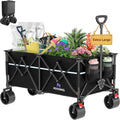 Collapsible Wagon Cart with Wheels Foldable - Folding Utility Heavy Duty Wagons Carts for Grocery Sports Garden