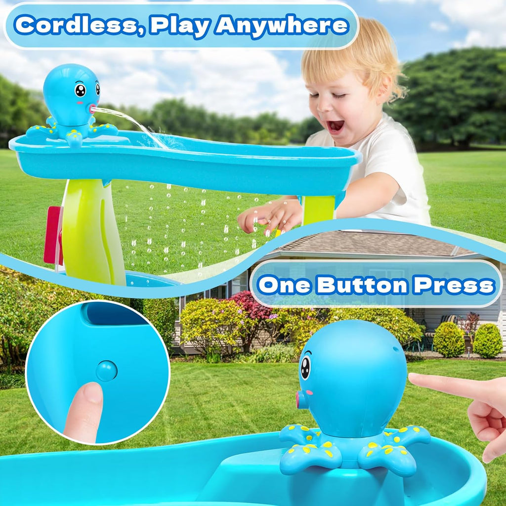 Water Table Pump, Octopus Battery Powered Water Pump for Water Table 3 Hours Non-Stop Fun Summer Outdoor Water Toys