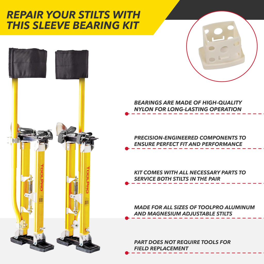 ToolPro Replacement Kit for Stilts - Compatible with All ToolPro Stilts, Easy On-Site Replacement & Installation (K7 Sleeve Bearings)