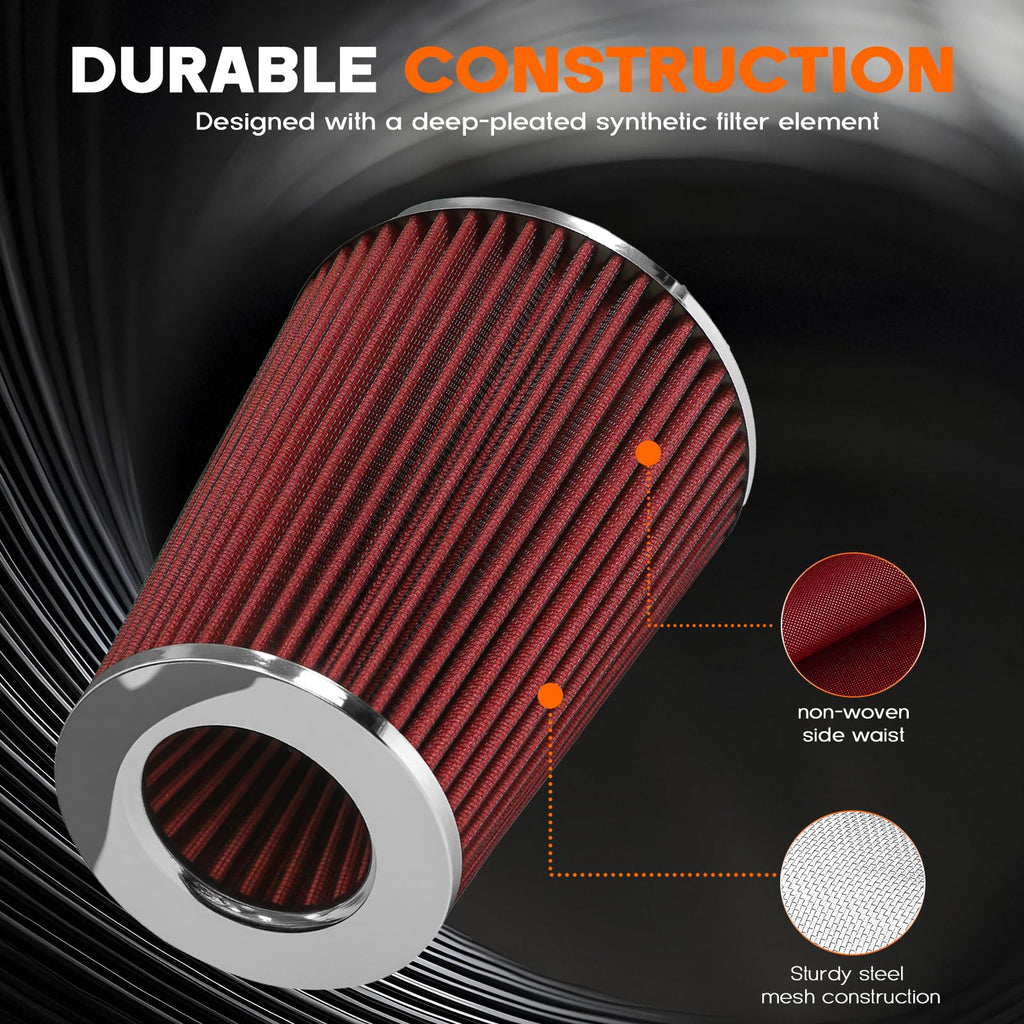 4 Inch High Flow Air Filter Washable Replacement Cone Air Filter for Enhanced Performance 231mm Tall Inlet Truck cold air intake filter Replacement