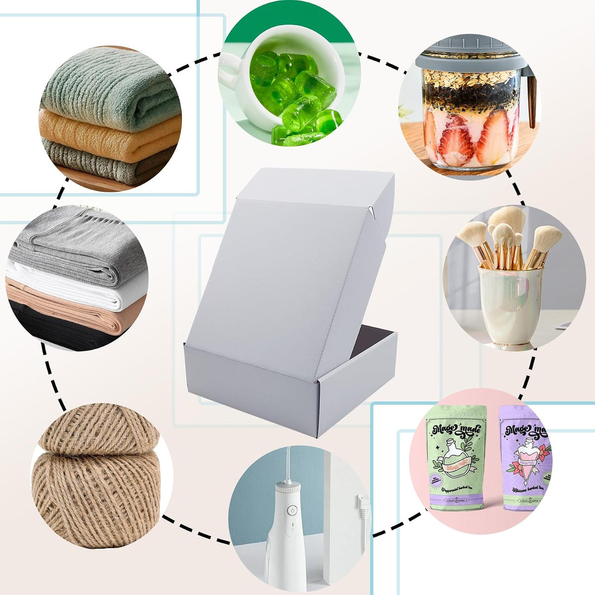 9x9x3 Inch White Shipping Boxes 25 Pack,Craft Gift Boxes,Bulk of Mailers