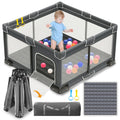 Foldable Playpen for Babies and Toddlers, 50x50 Inches Portable Playpen, Kids Collapsible Play Pen with 2 Handlers