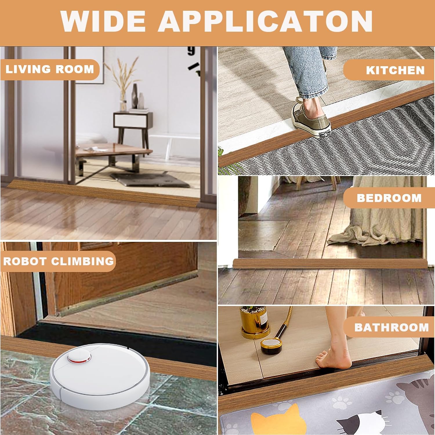 Vinyl Floor Transition Strip Self Adhesive Door Threshold Strip