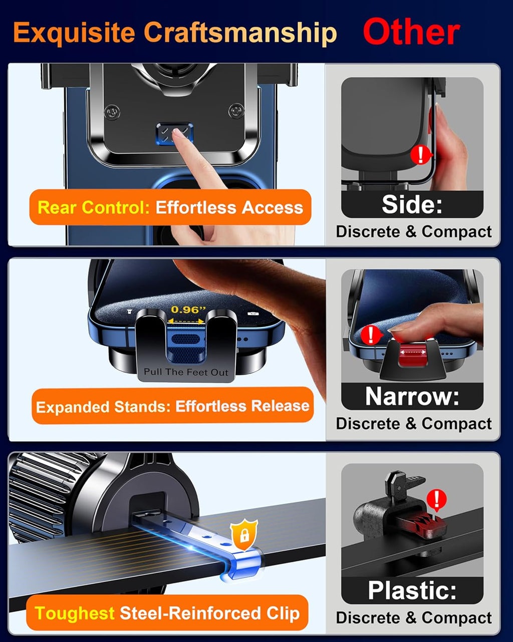 Dash Mounted Holders Phone Holders for Your Car Phone Mount for Car Windshield Dashboard Air Vent Universal Desk