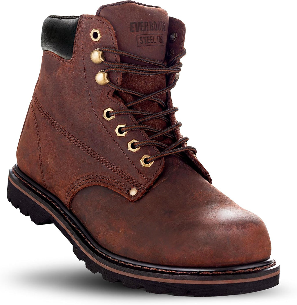 EVERBOOTS Tank S Steel Toe Work Boots for Men, EverFit Comfort Technology, Anti Slip Grip & Ultra Shock Absorption