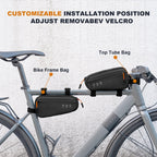 Bike Frame Bag, Waterproof Storage Pouch with Side Pockets
