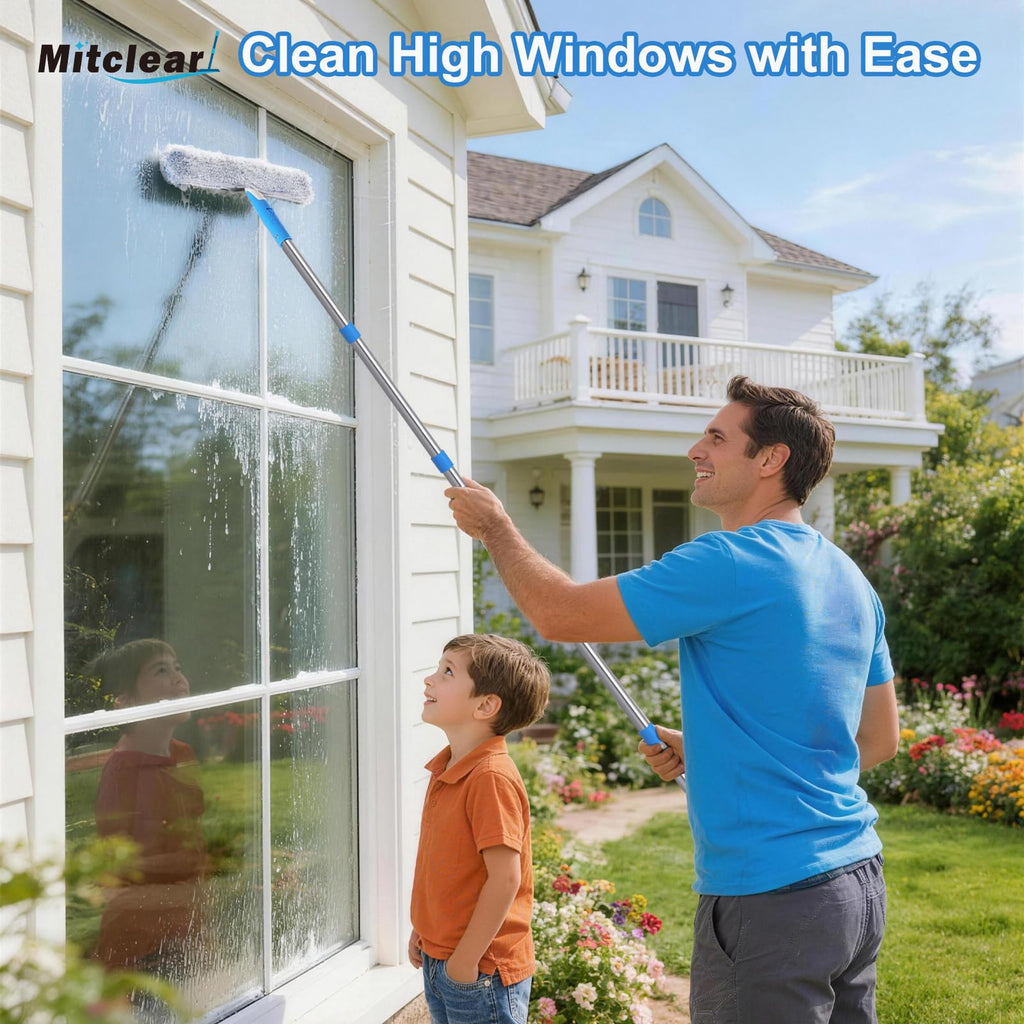 77'' Long Squeegee Window Cleaner Tool for Indoor Outdoor Windows