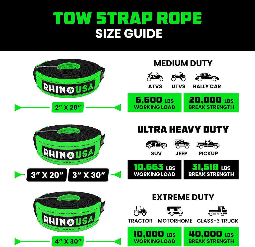 Recovery Combo Kit - 30ft Tow Strap & D-Ring Shackles