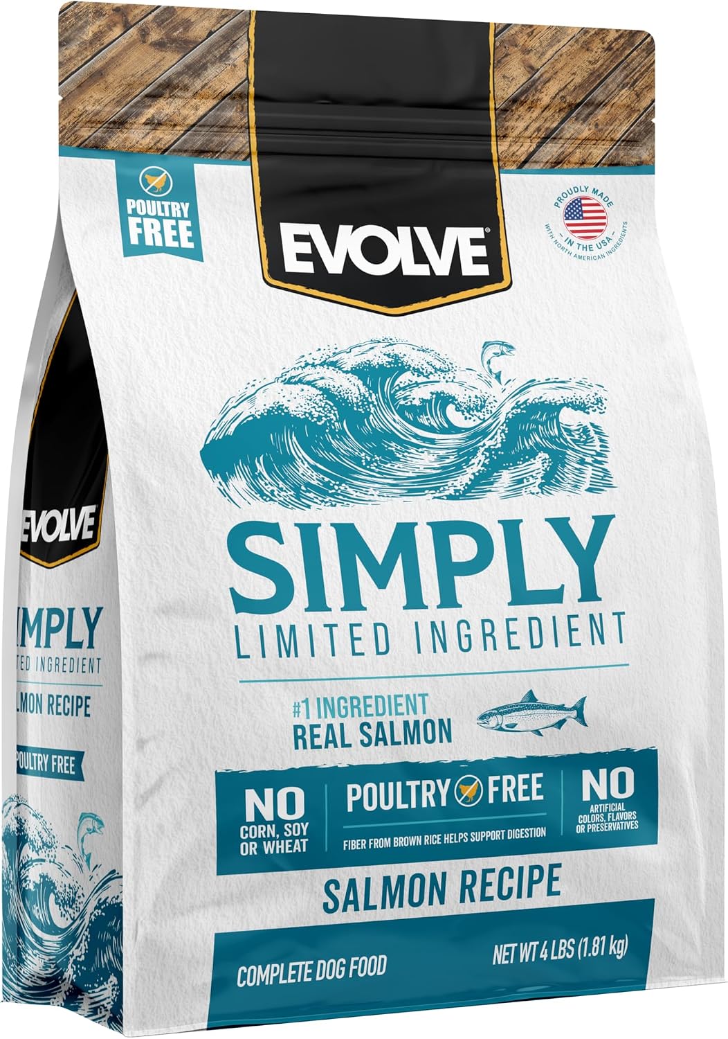 Simply Limited Ingredient Salmon Dry Dog Food Recipe, 4lb.