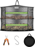 2-Layer Mesh Drying Rack Hanging Design with Green Zippers for Dehydrating, Indoor and Outdoor Pruning Shears Included
