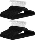 Slim Velvet Non-Slip Space Saving Suit Clothes Hangers, Closet Organizer, Black/Silver, 100-Pack